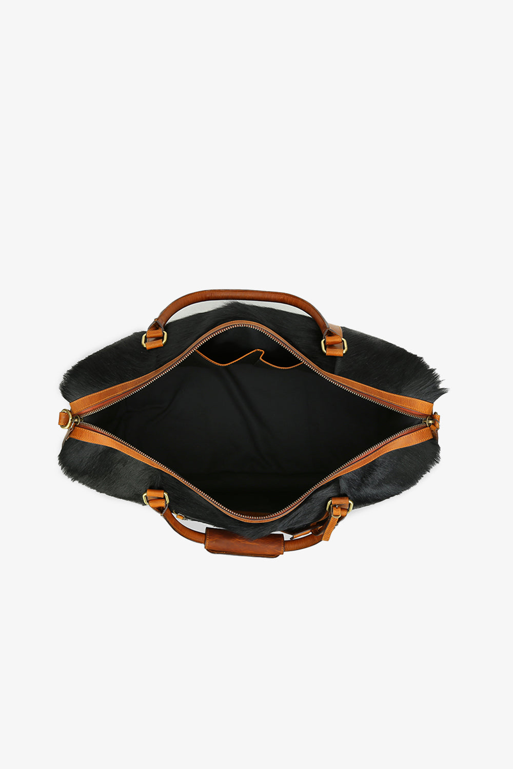 Cow Hair-On Leather Duffle Bag