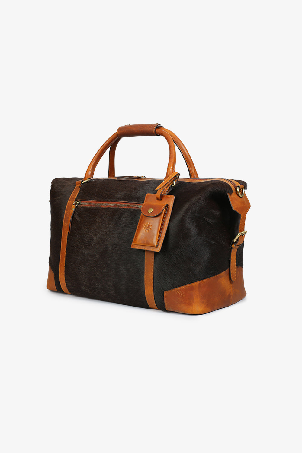 Cow Hair-On Leather Duffle Bag
