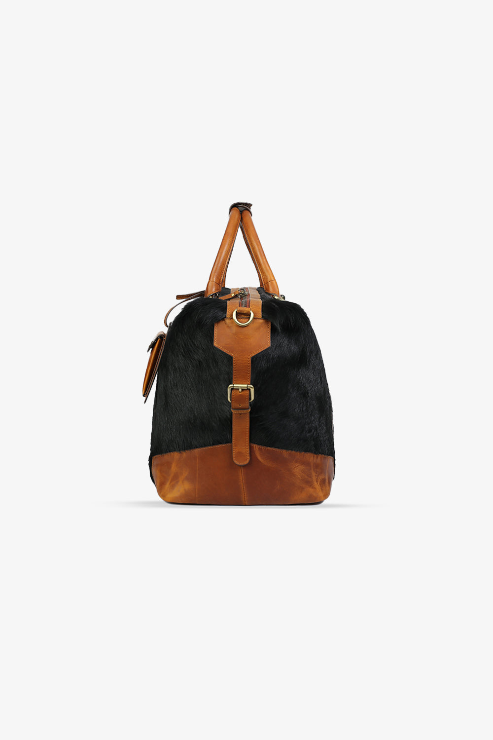 Cow Hair-On Leather Duffle Bag