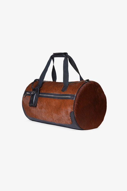 Cow Hair-On Leather Duffle Bag