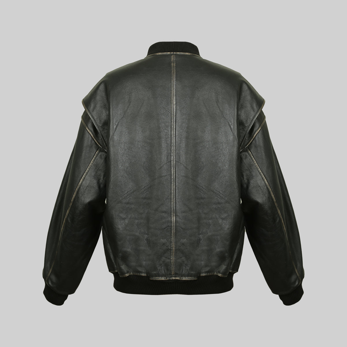 Oversized Bomber Jacket with Rub-off Effect