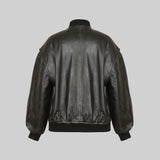 Oversized Bomber Jacket with Rub-off Effect