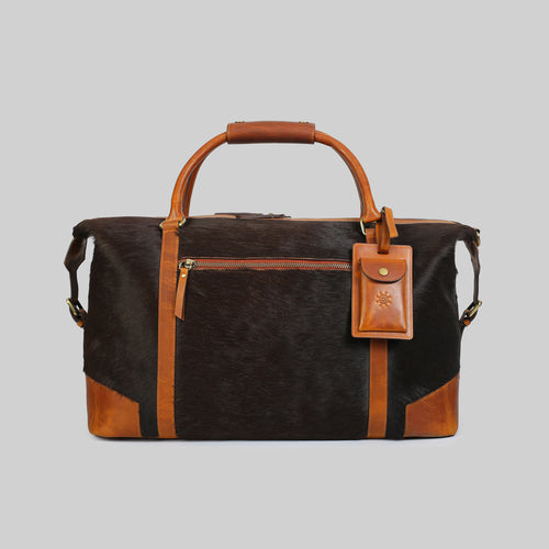 Cow Hair-On Leather Duffle Bag